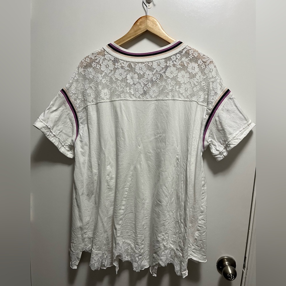 Free People Knockout Top White Lace V Neck Women’s Size Small - Picture 7 of 7